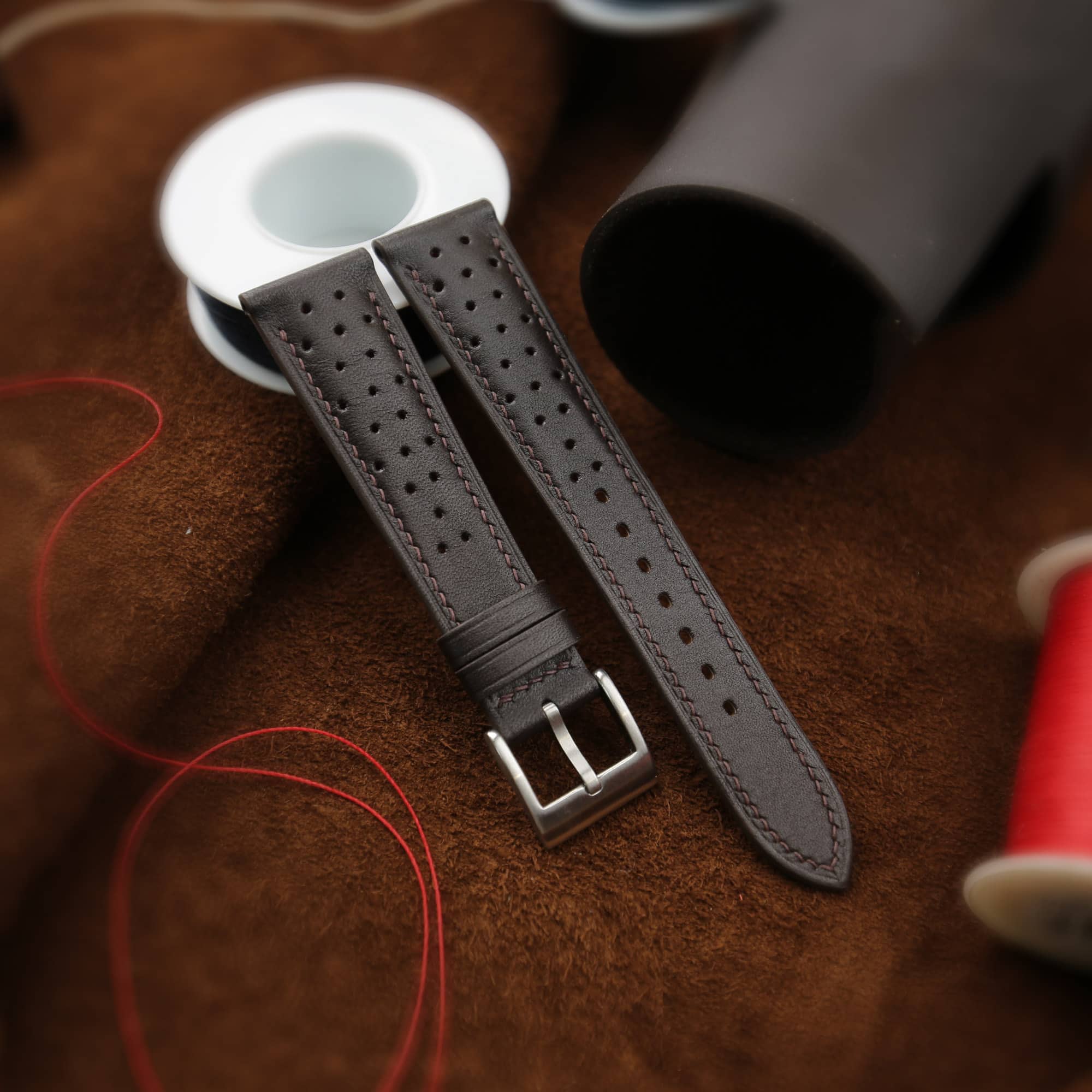 Rally Dark Brown Swift Leather Watch Strap