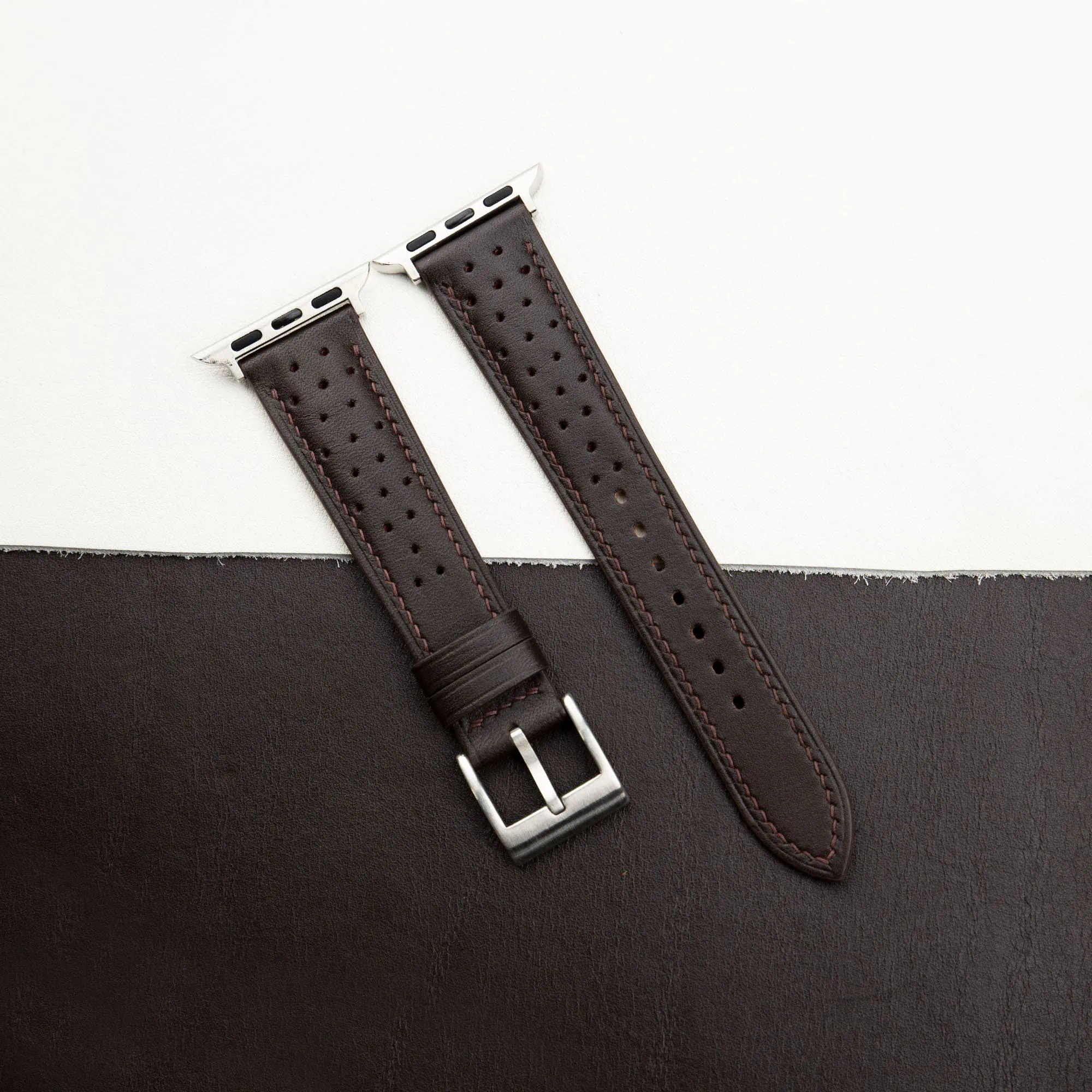 Rally Black Swift Leather Apple Watch Band