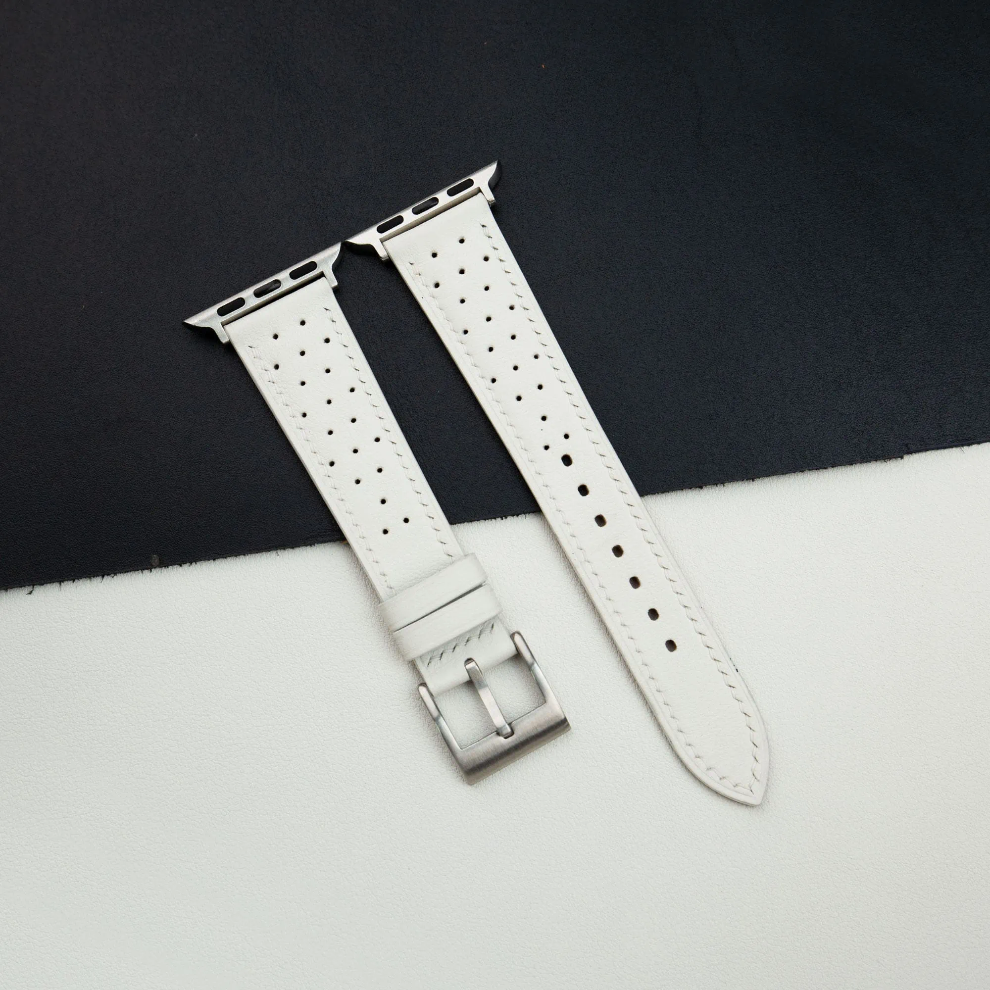 Rally White Swift Leather Apple Watch Band