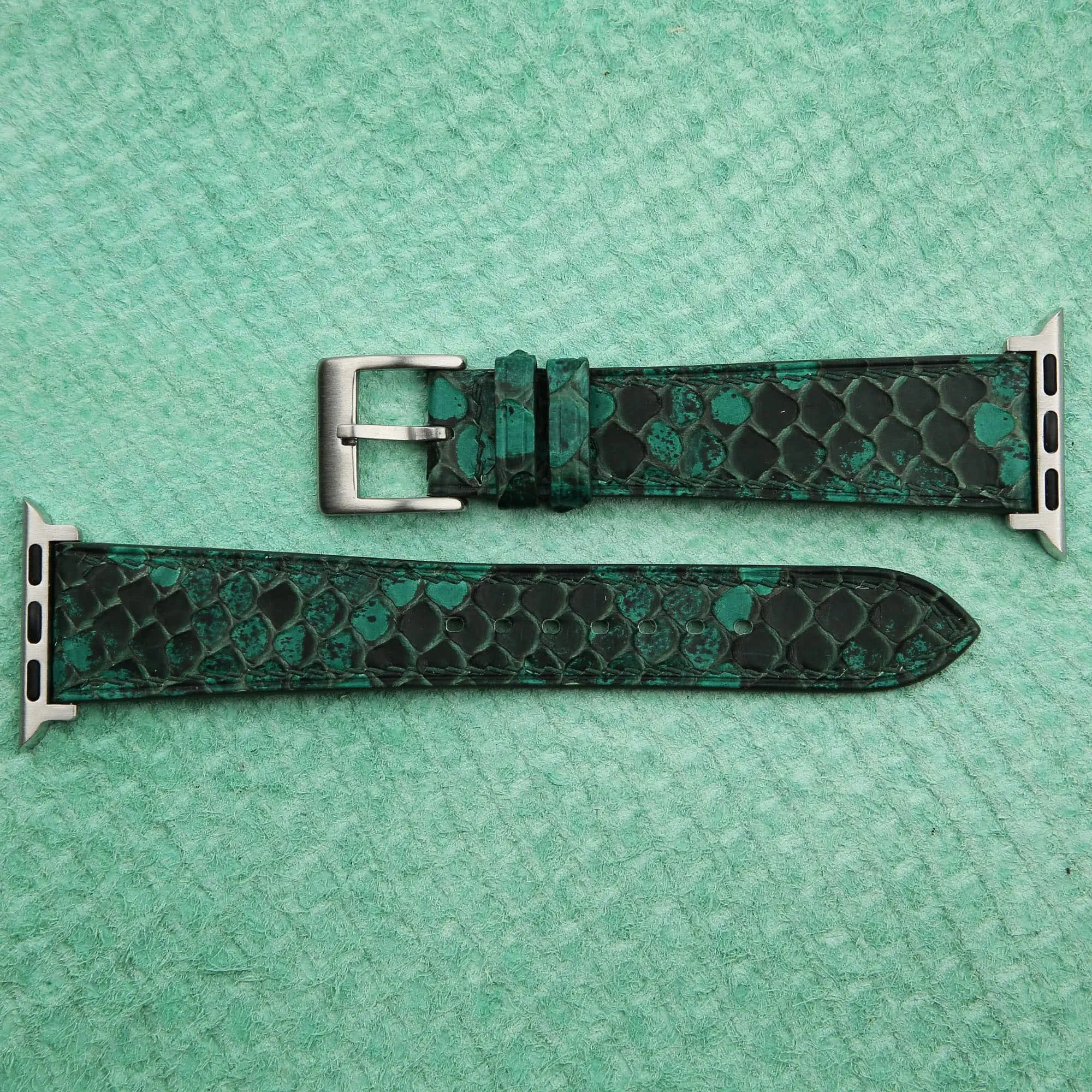 Green Python Leather Apple watch band - Image 3