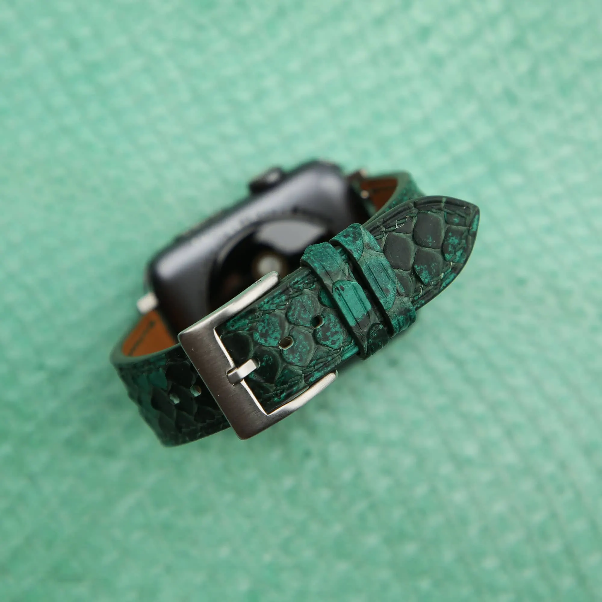 Green Python Leather Apple watch band - Image 2