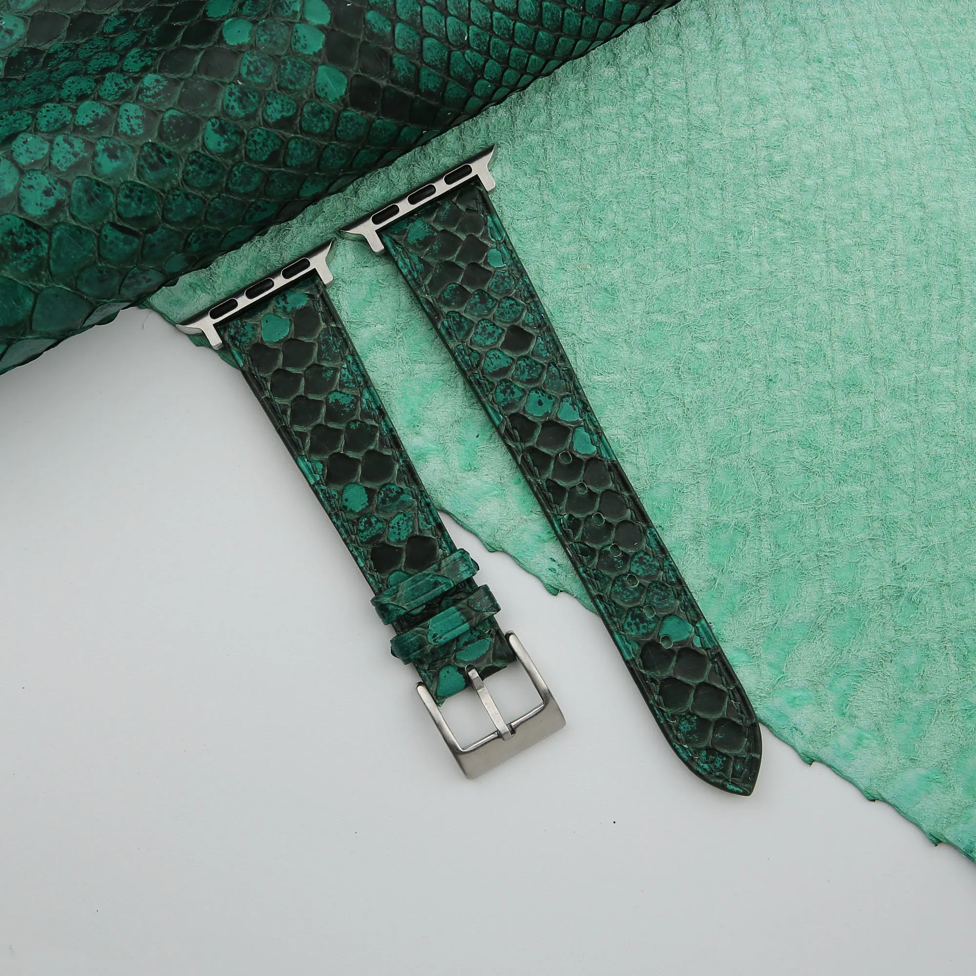 Green Leather Apple watch band