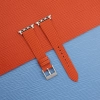 Orange Calfskin Apple watch band – Waves Texture