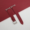 Red Calfskin Apple watch band – Waves Texture