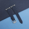 Navy Calfskin Apple watch band – Waves Texture