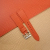 Orange Calfskin Watch Strap - Waves Texture