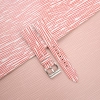 Red White Calfskin Watch Strap - Waves Texture