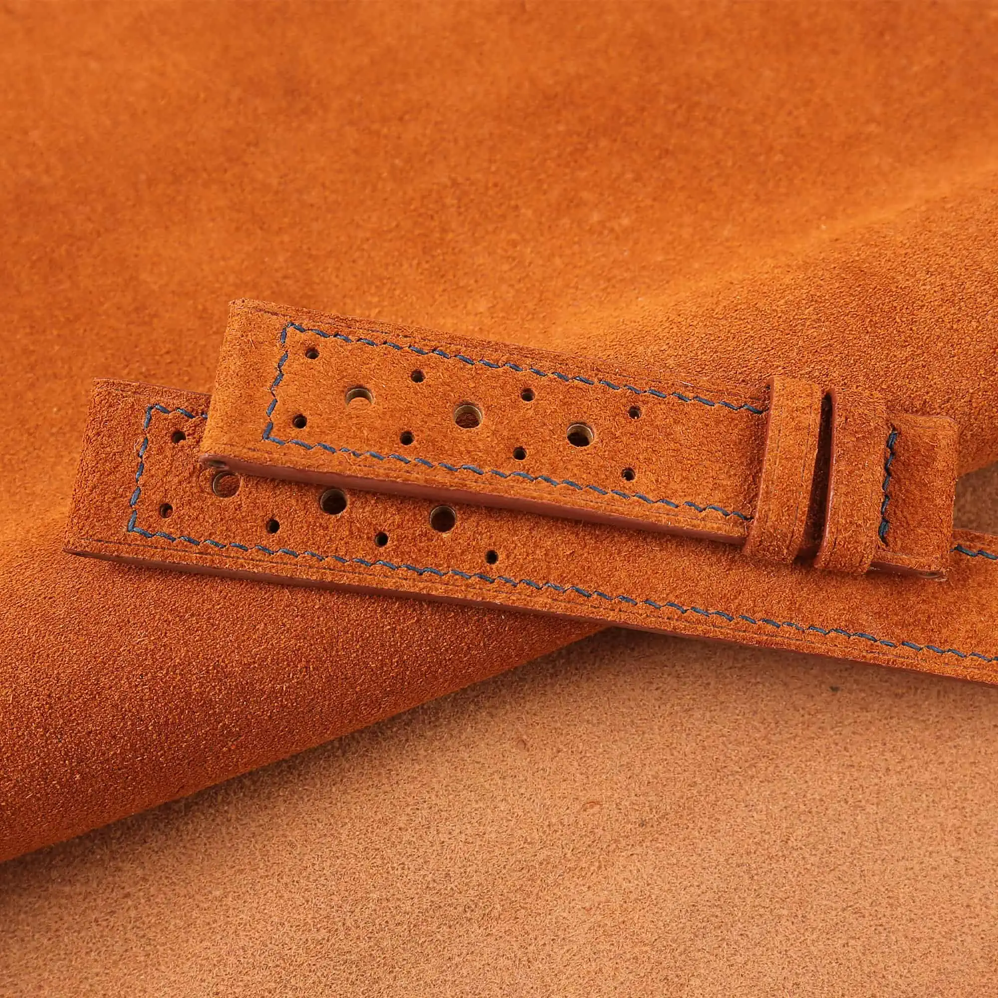 Rally Burnt Orange Suede Leather Watch Strap - Image 2