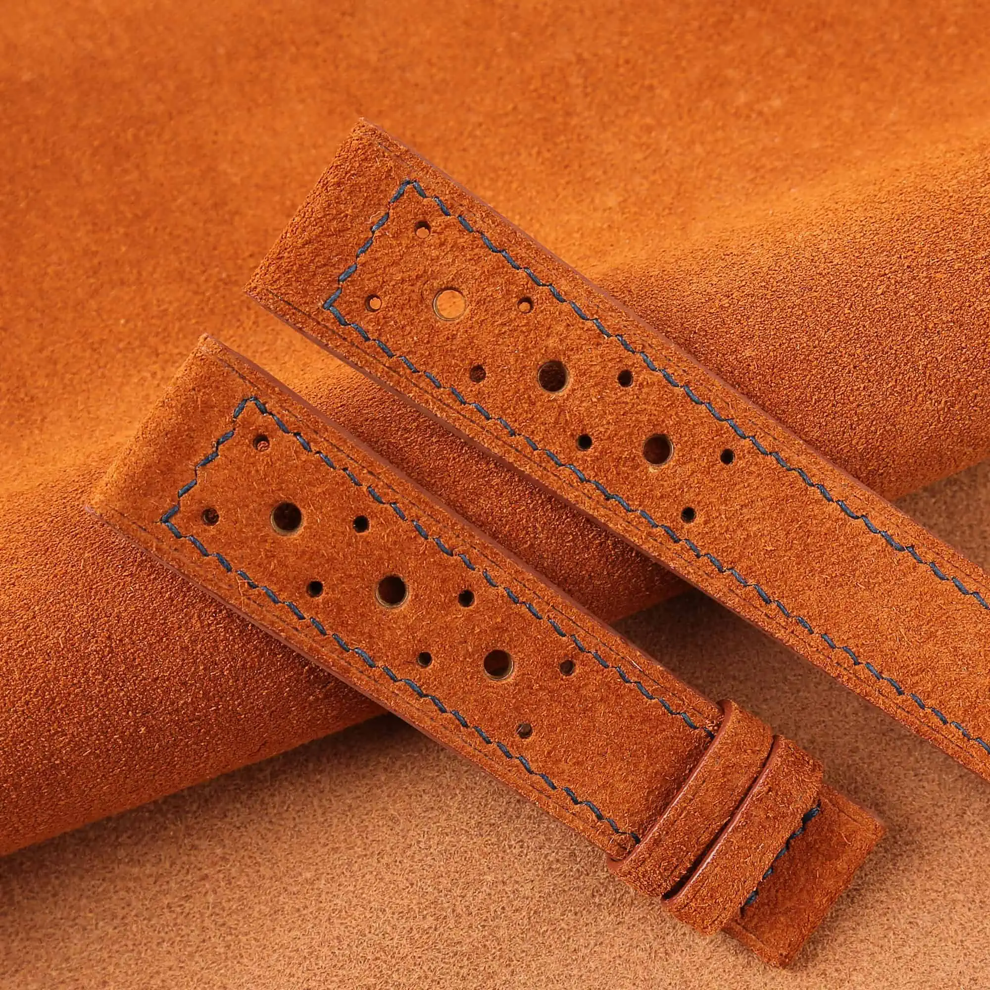 Rally Burnt Orange Suede Leather Watch Strap - Image 4