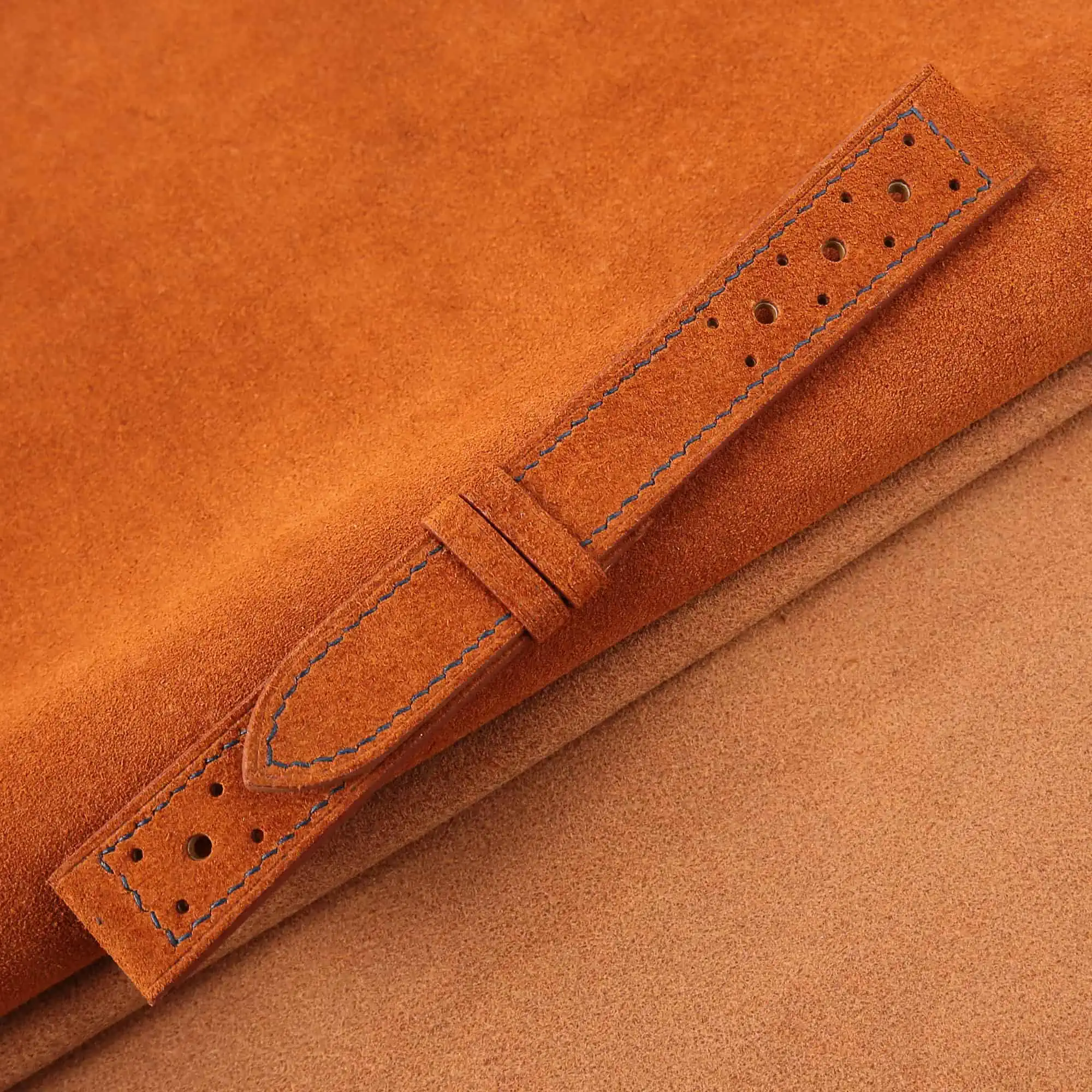Rally Burnt Orange Suede Leather Watch Strap - Image 5