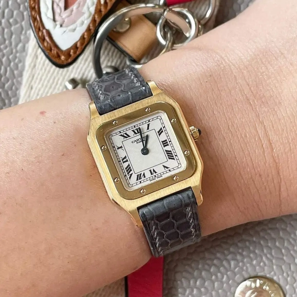 Grey snake sea leather watch strap