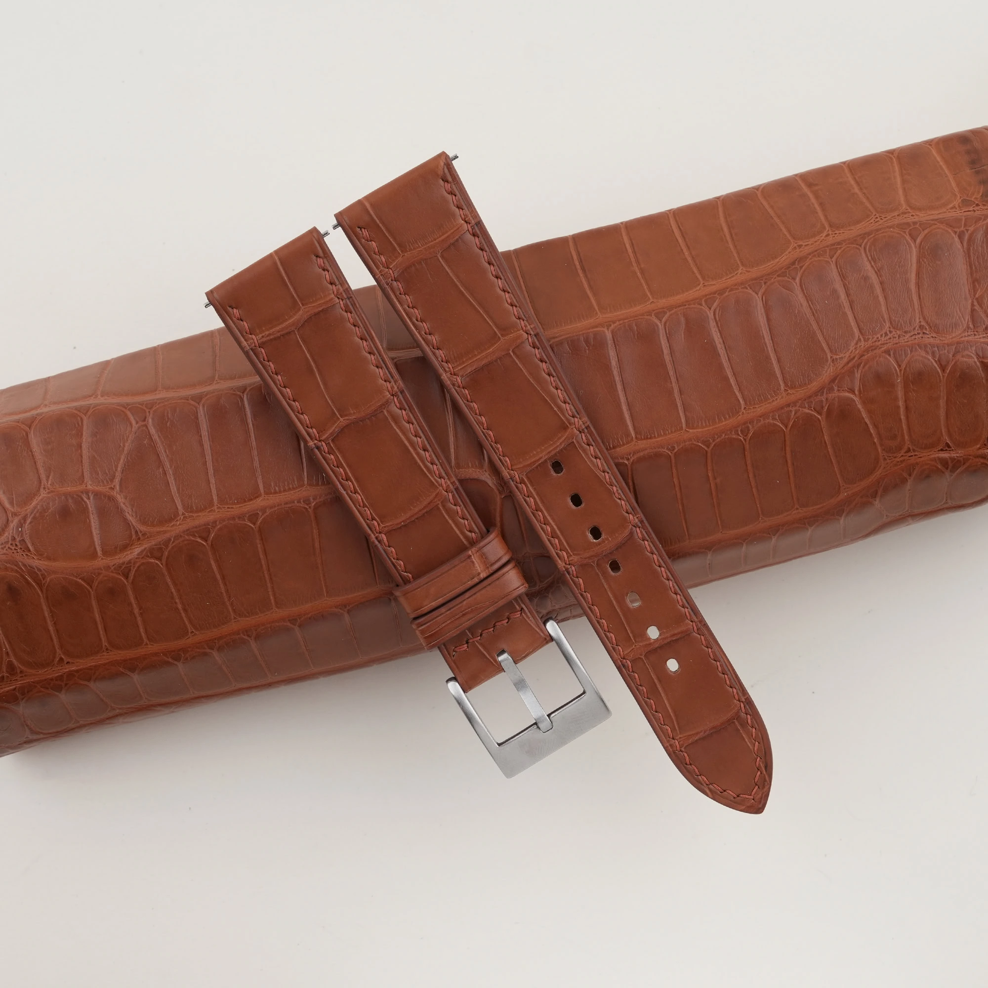 Cognac Alligator leather watch strap
