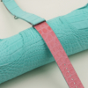NATO Turquoise Alligator Lining Pink Alligator Round Scales Leather Watch Strap