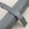 NATO Light Grey Alligator Lining Olive Alligator Round Scales Leather Watch Strap