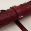 NATO Bordeaux Alligator Lining Bordeaux Alligator Round Scales Leather Watch Strap