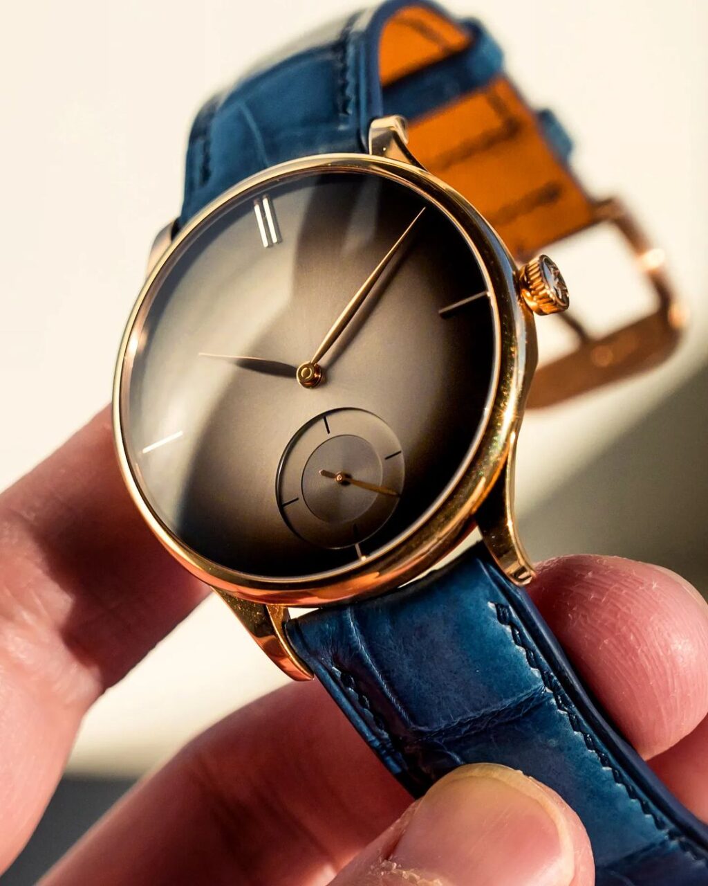 Patina Blue Alligator Leather Watch Strap