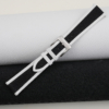 Black Canvas Folded Edge White Epsom Watch Strap