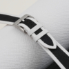 Black Canvas Folded Edge White Epsom Watch Strap