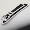 Black Canvas Folded Edge White Epsom Watch Strap