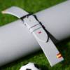 Light Grey Epsom Leather Spain Flag Watch Strap