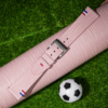 Pink Calfskin Leather France Flag Watch Strap
